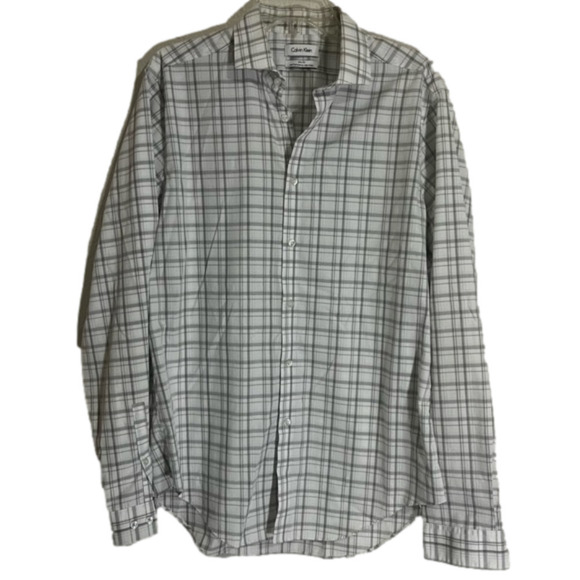 ⭐️ 3/$25 ⭐️ Calvin Klein Slim Fit Performance non-iron Size 16.5 36/37 - Picture 1 of 4
